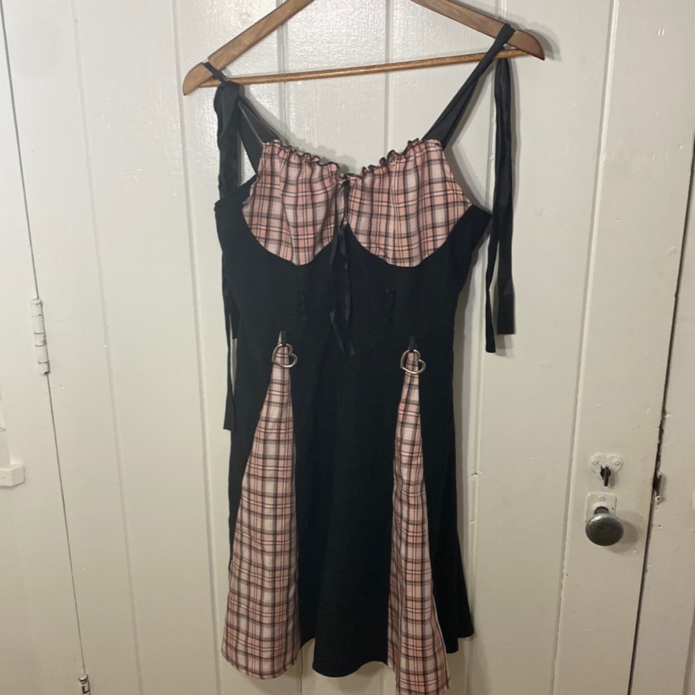 Romwe‎ Dress Black Pink Plaid Size M 6